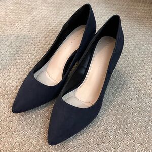 Navy Kelly and Katie suede heels